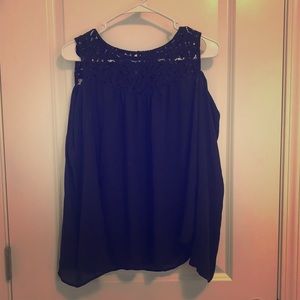 2/15$ Black long sleeved shirt with lace top